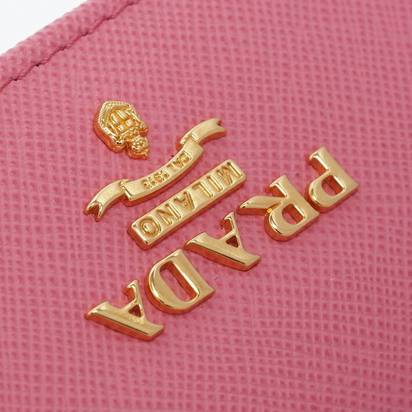 Prada Saffiano Keychain Key Case Triangle Logo Pink - Picture 7 of 7